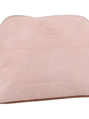 HERMES BolidePouch GM Pouch Canvas Pink Auth ti3704